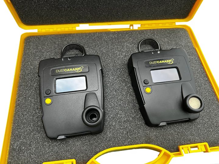 Two dust monitors in storage case